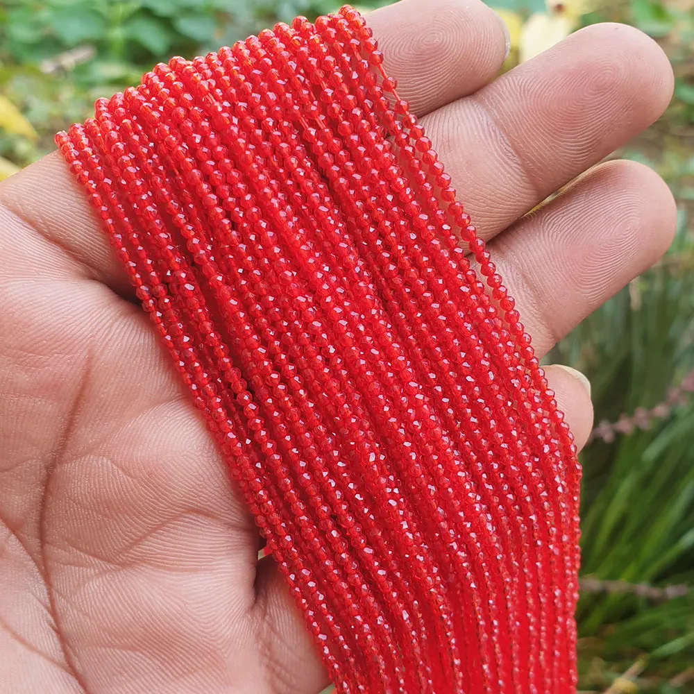 1 LINES PACK' 2 MM HYDRO GLASS BEADS ROUND SOLD BY PER LINE' 14 INCHES LONG' 180-185 PIECES