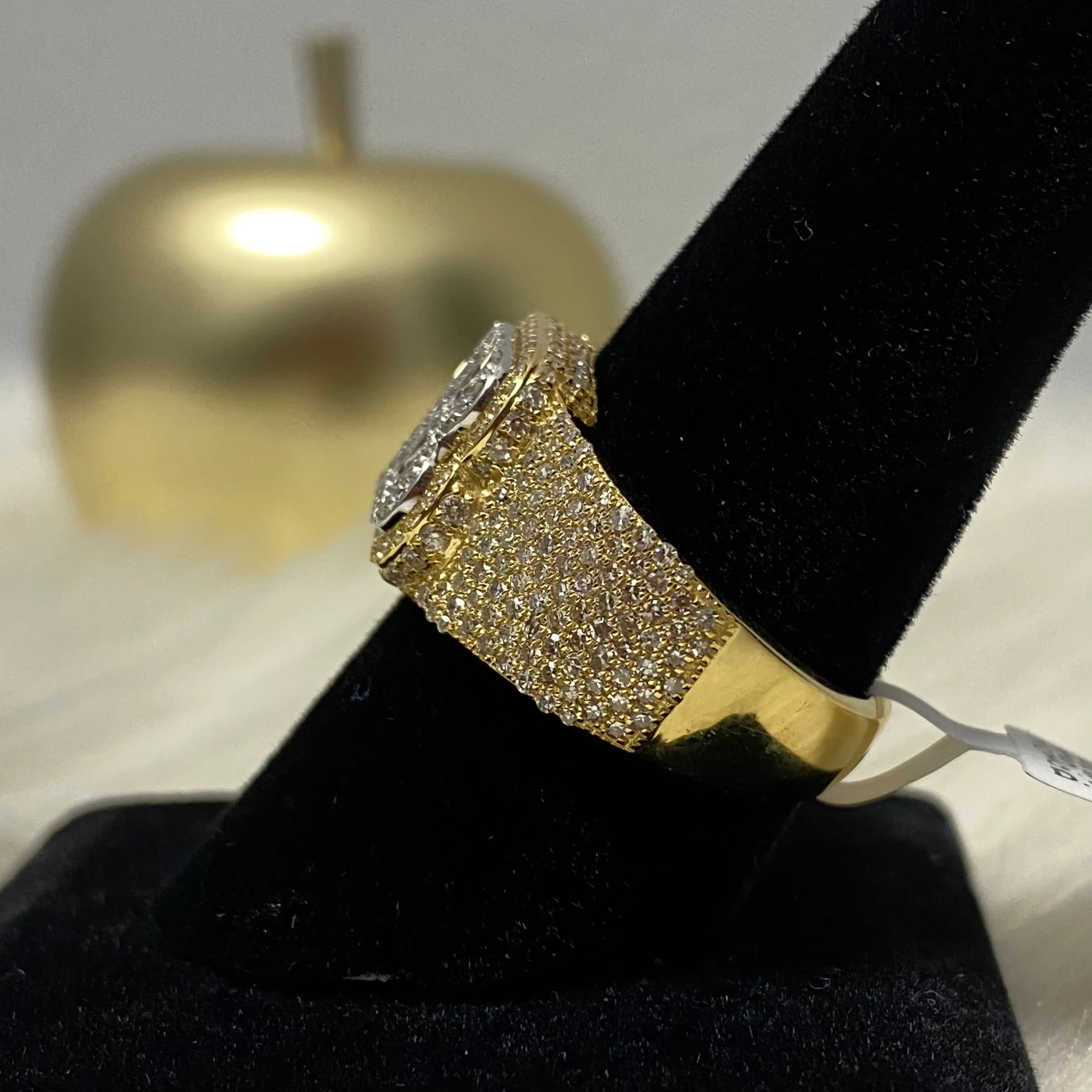 10K Yellow Gold Diamond Letter B Ring 1.59Ct Dia / 6.6gr / Size 9
