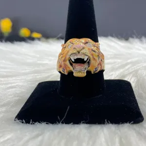 10K Yellow Gold Diamond Yellow Tiger Ring Ct Dia / 15.5gr / Size 10.5