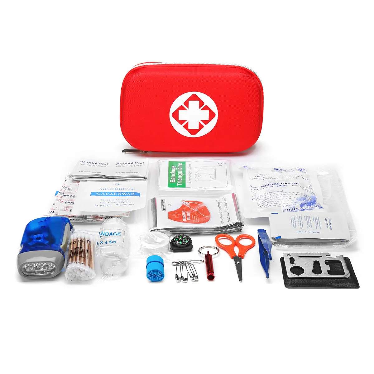 119Pcs Car First Aid Kit Outdoor Travel 1ST Medical Emergency Bag Pouch