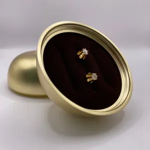 14K Yellow Gold Diamond Women Stud Earrings 1.4Ct / 1.4gr
