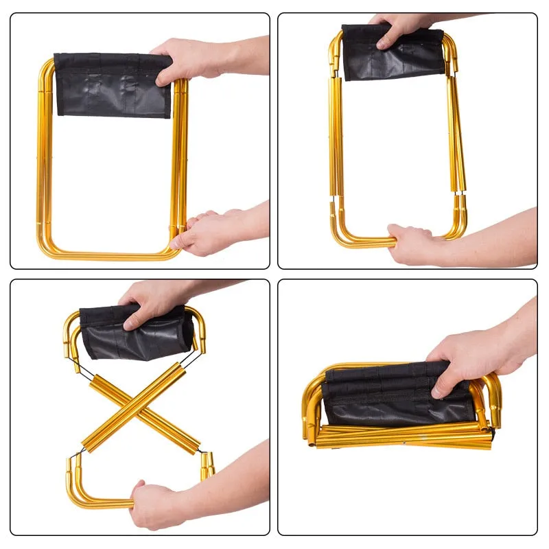 25*22.5*27cm Outdoor Aluminum Folding Small Fishing Stool Chair Portable Tool