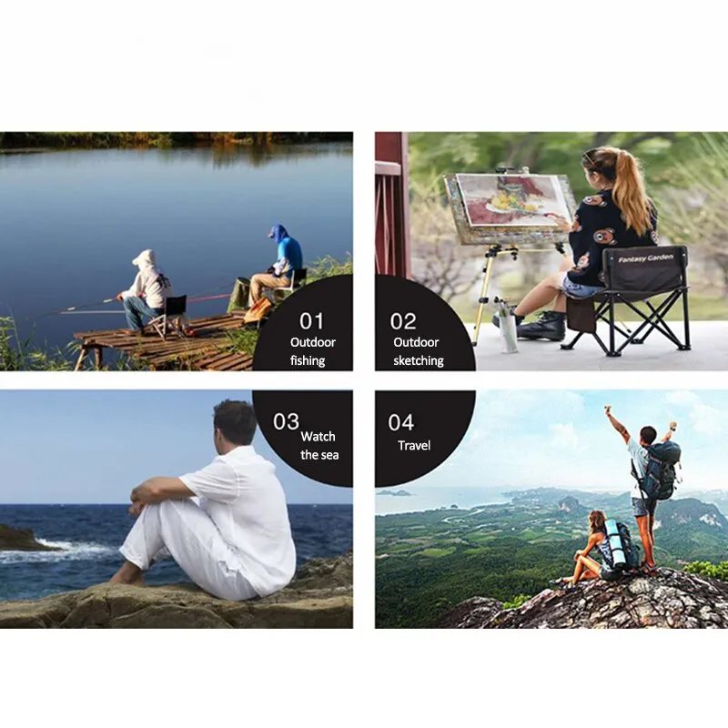 25*22.5*27cm Outdoor Aluminum Folding Small Fishing Stool Chair Portable Tool
