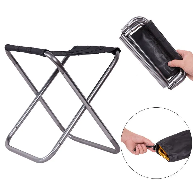 25*22.5*27cm Outdoor Aluminum Folding Small Fishing Stool Chair Portable Tool