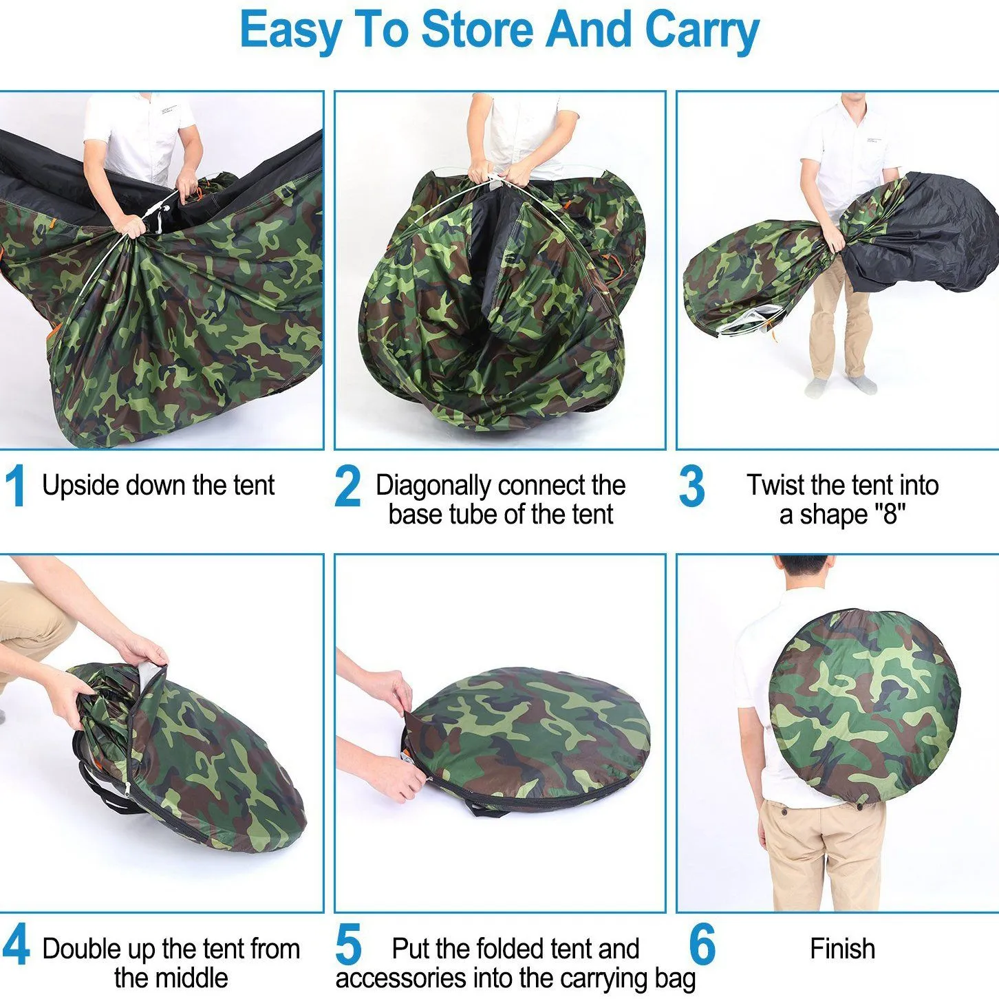 3/4 Person Instant Pop Up Dome Tent