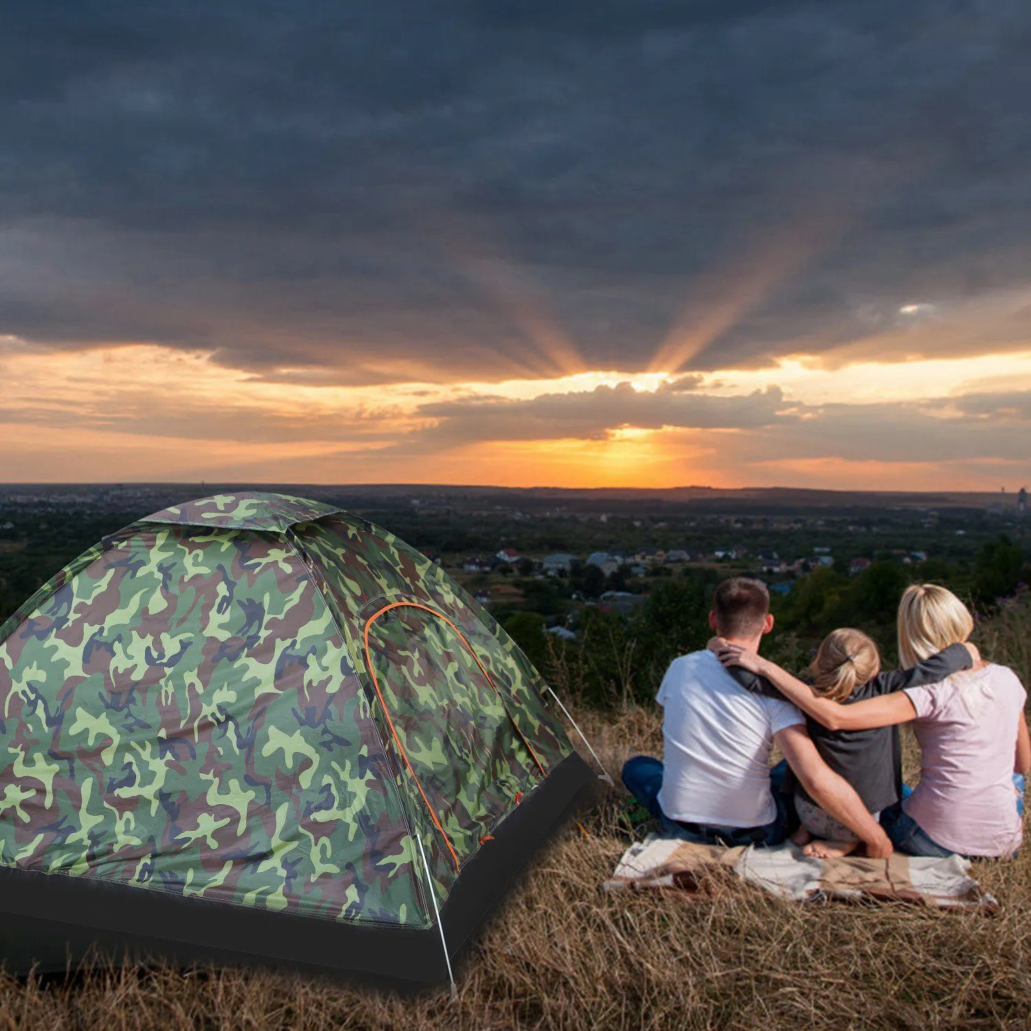 3/4 Person Instant Pop Up Dome Tent