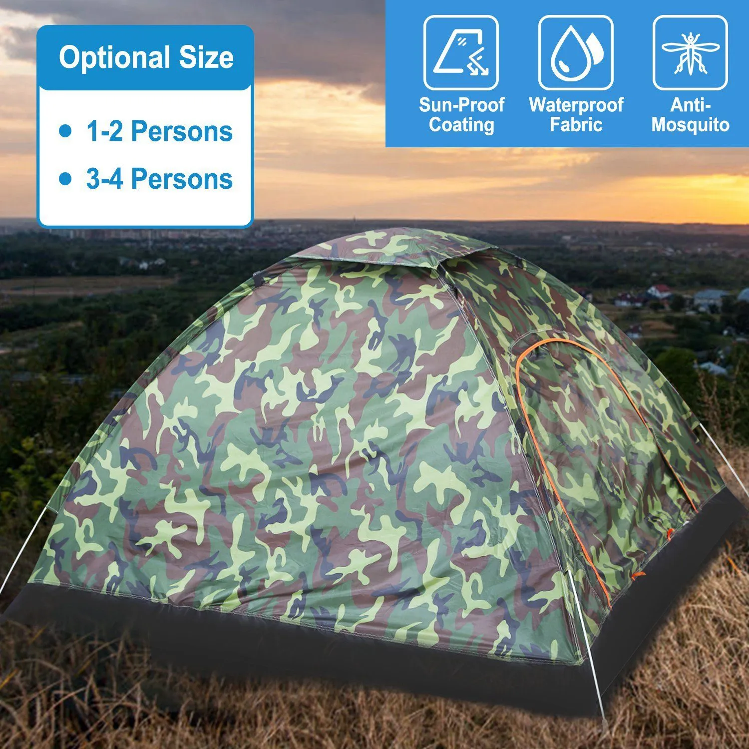 3/4 Person Instant Pop Up Dome Tent