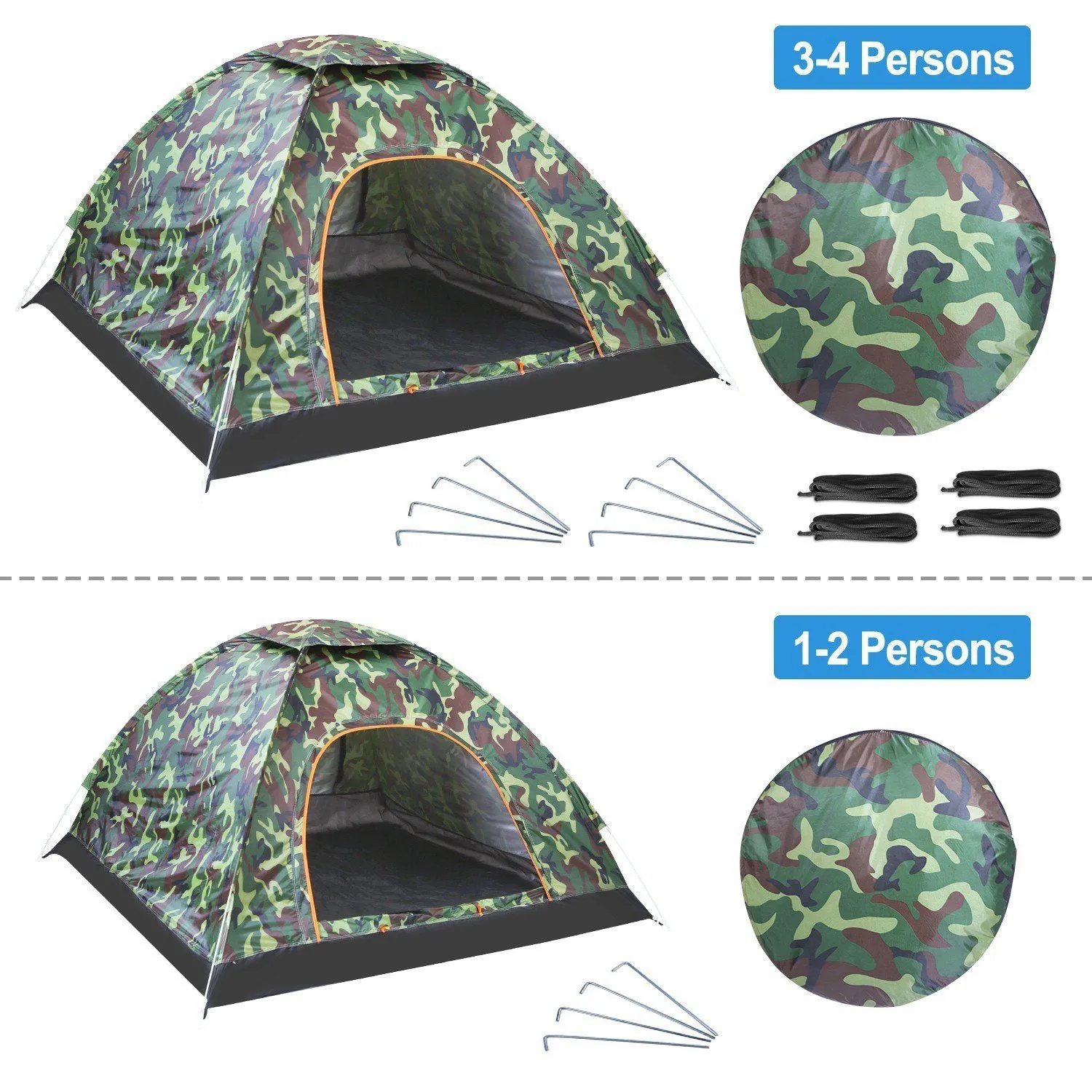 3/4 Person Instant Pop Up Dome Tent