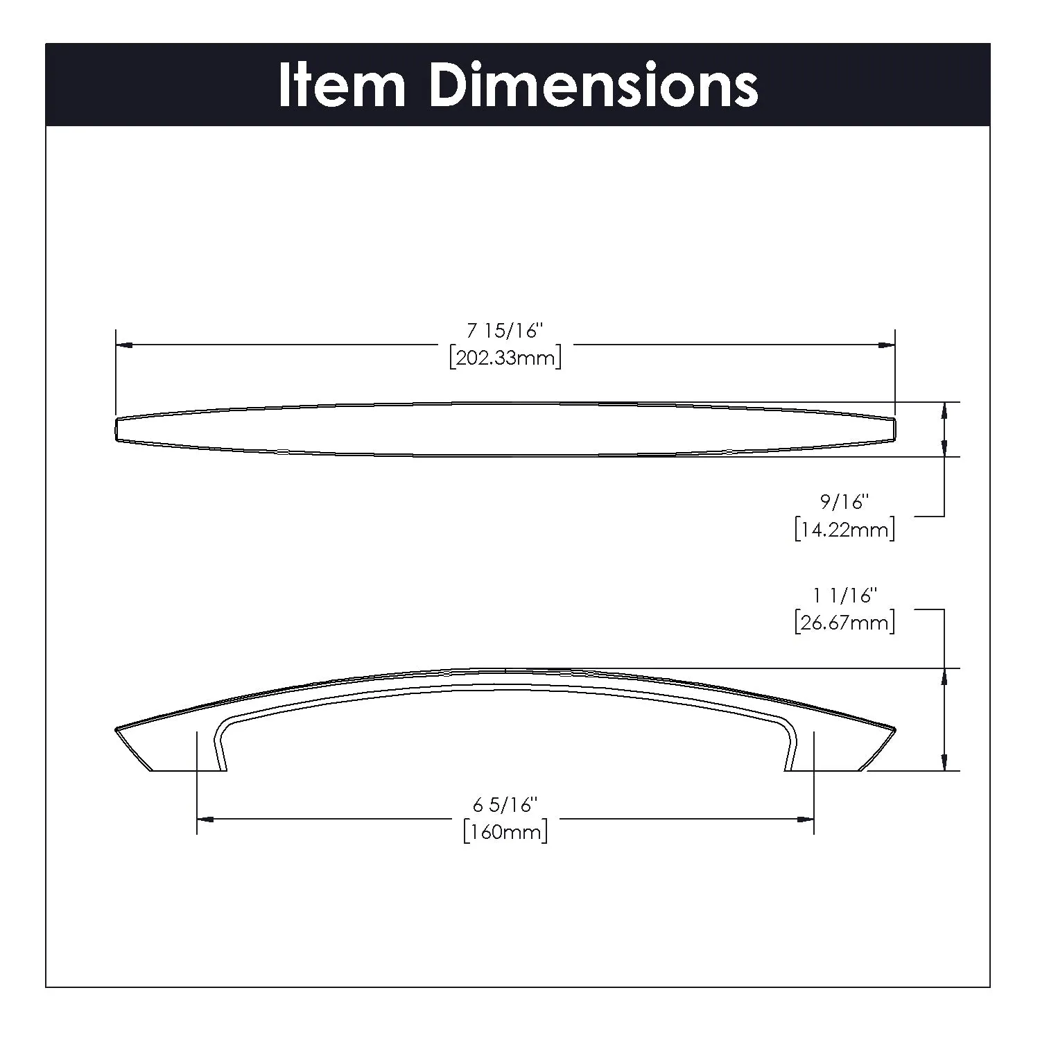 6-5/16 inch (160mm) Velocity Cabinet Pull
