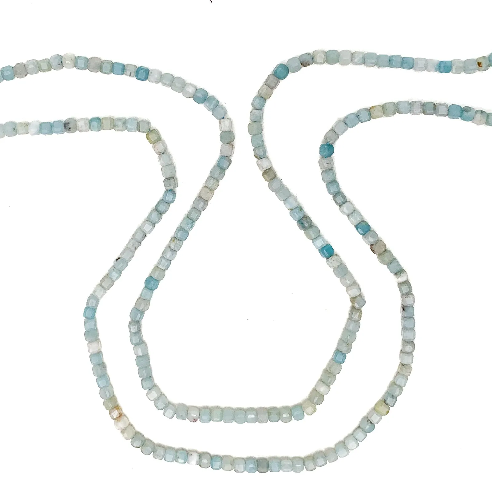 Amazonite 3mm Faceted Cubes Bead Strand