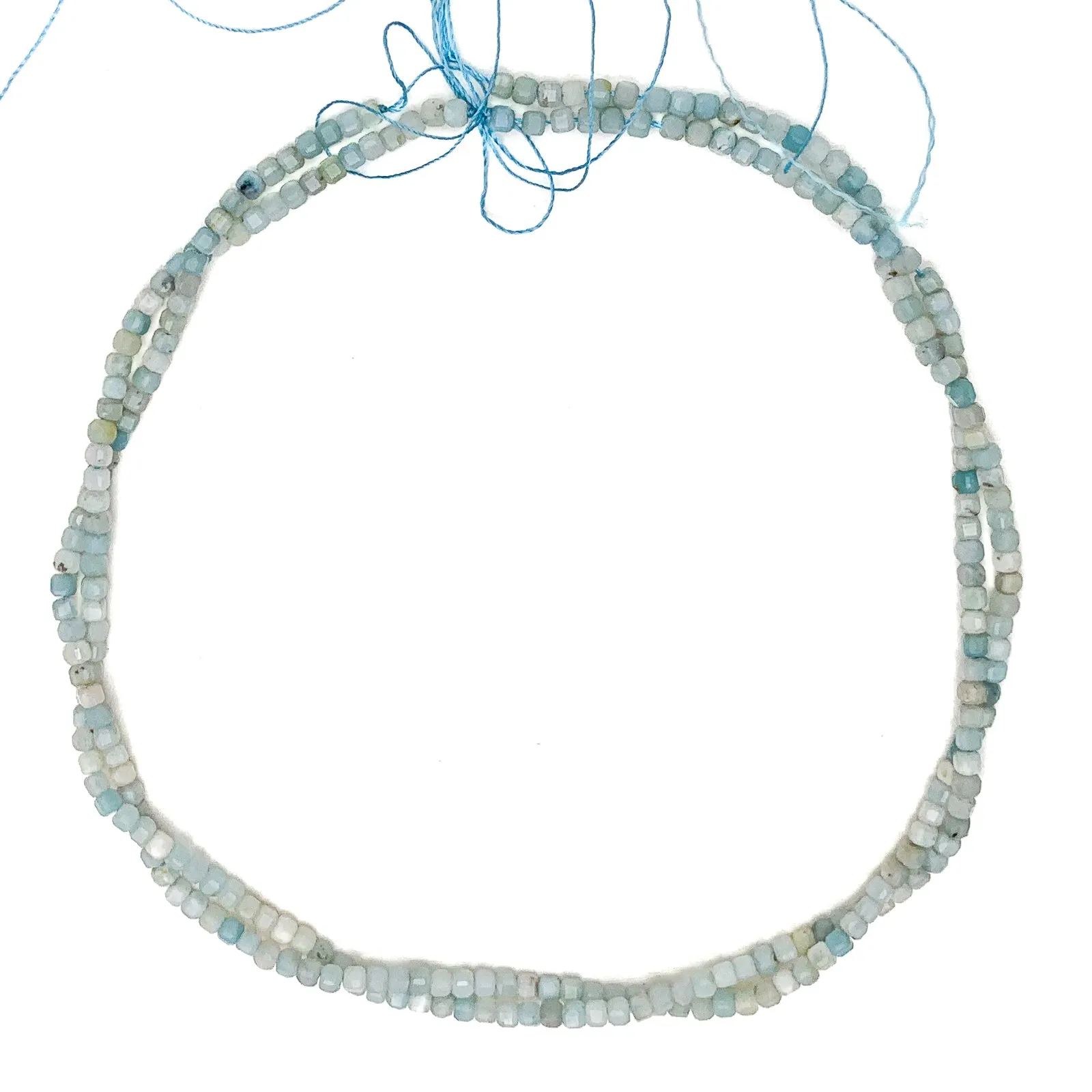 Amazonite 3mm Faceted Cubes Bead Strand