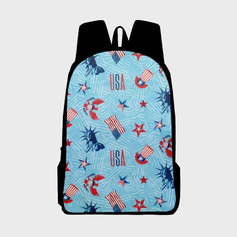 American Flag Print Backpack For Teenager Travel Hiking Camping Daypack