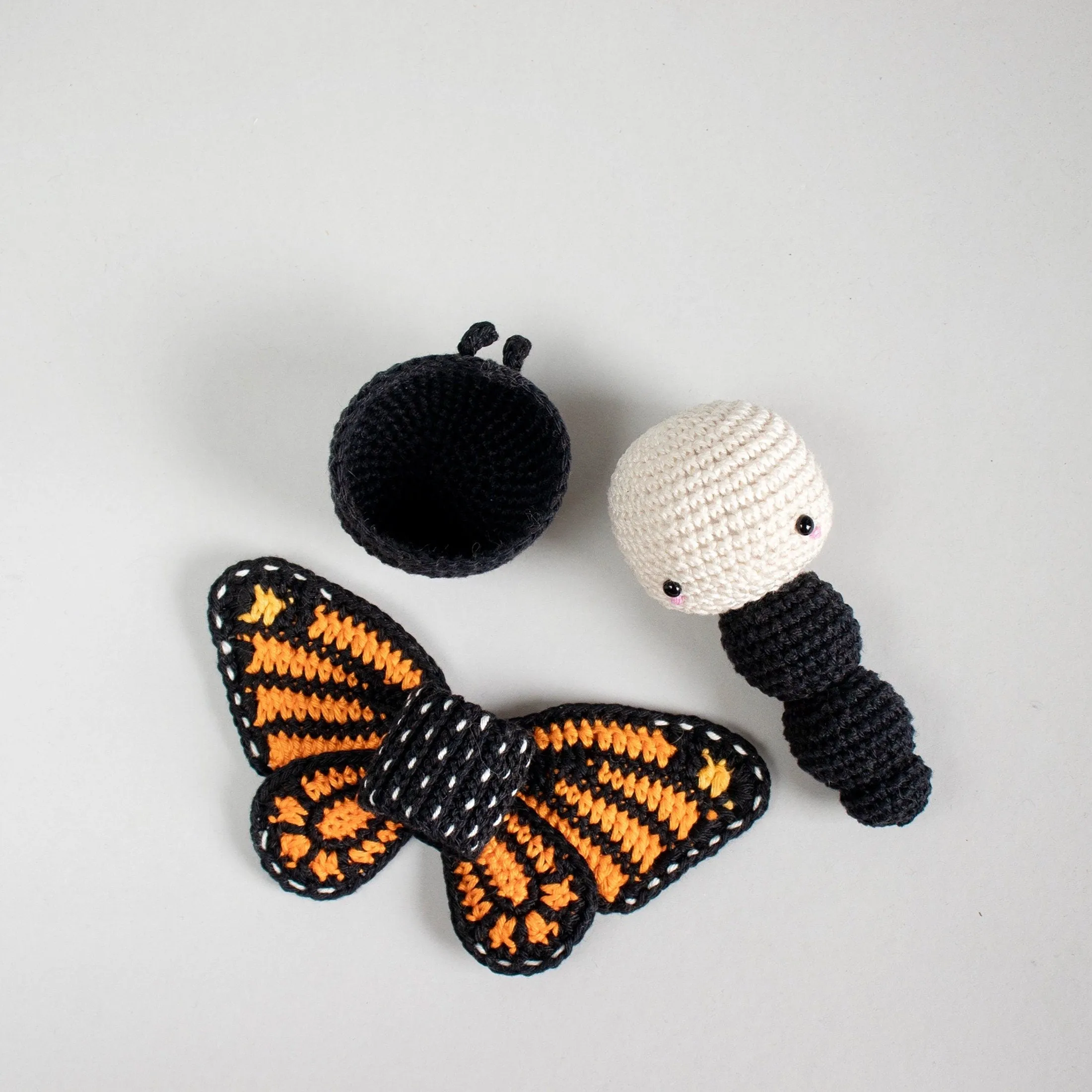 Amigurumi Crochet Kit . Monarch Butterfly