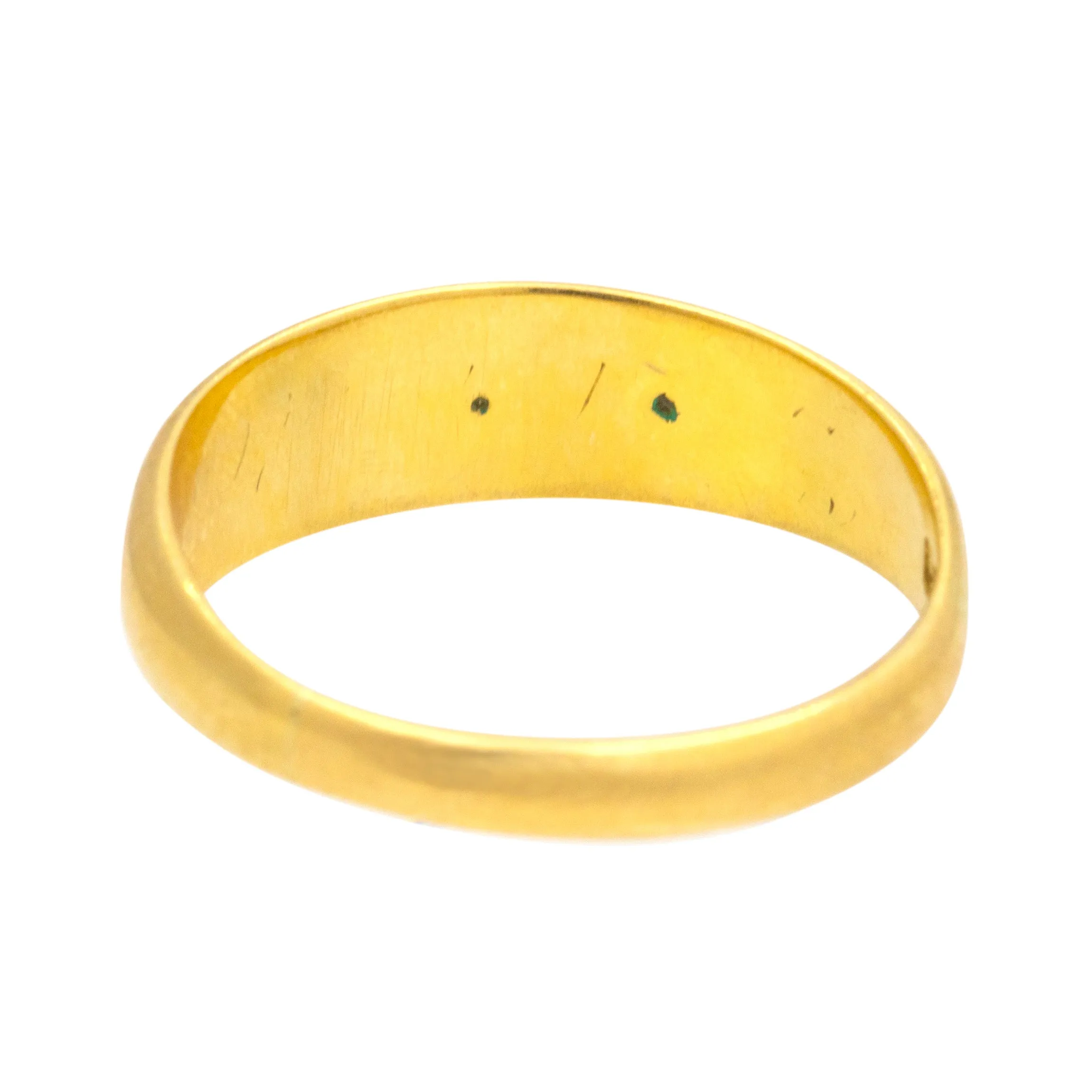 Antique 18ct Gold Turquoise Pearl Gypsy Ring