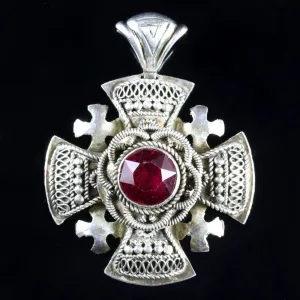 Antique Scottish Red Paste Pendant Celtic Circa 1900