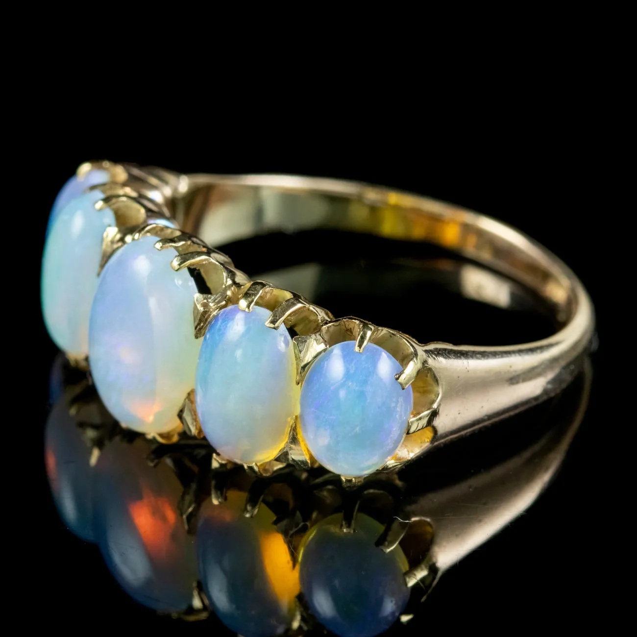 Antique Victorian Natural Opal Ring 5ct Of Opal Circa 1880