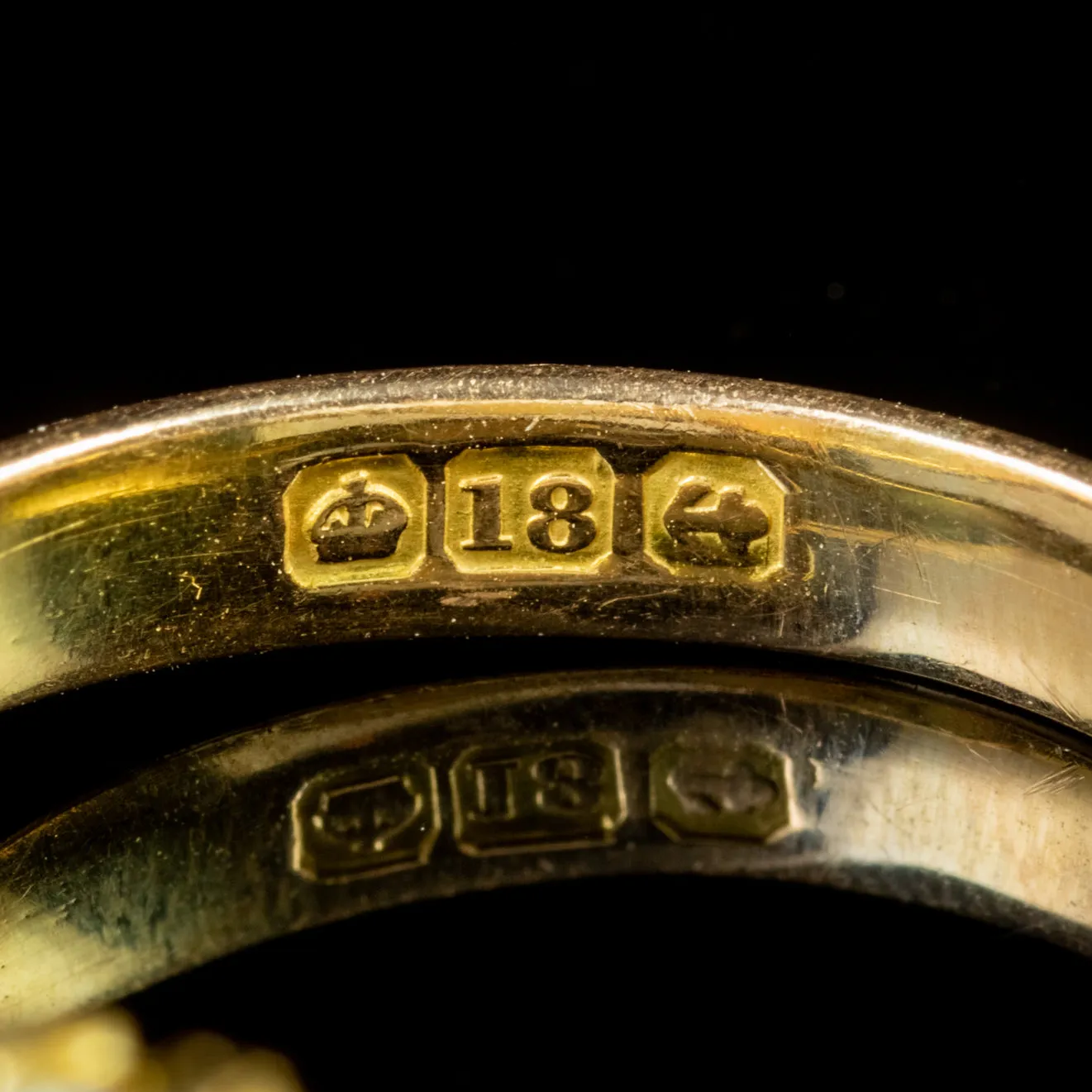 Antique Victorian Opal Diamond Trilogy Ring 18Ct Gold Circa 1880