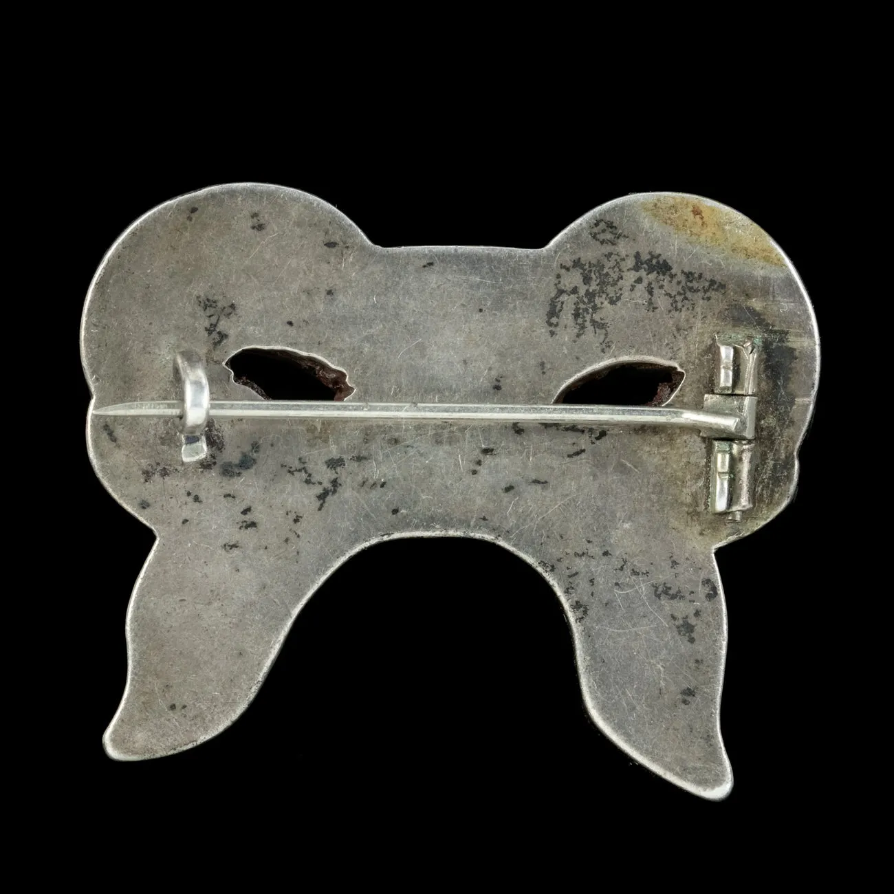 Antique Victorian Scottish Agate Bow Brooch Silver Circa 1860