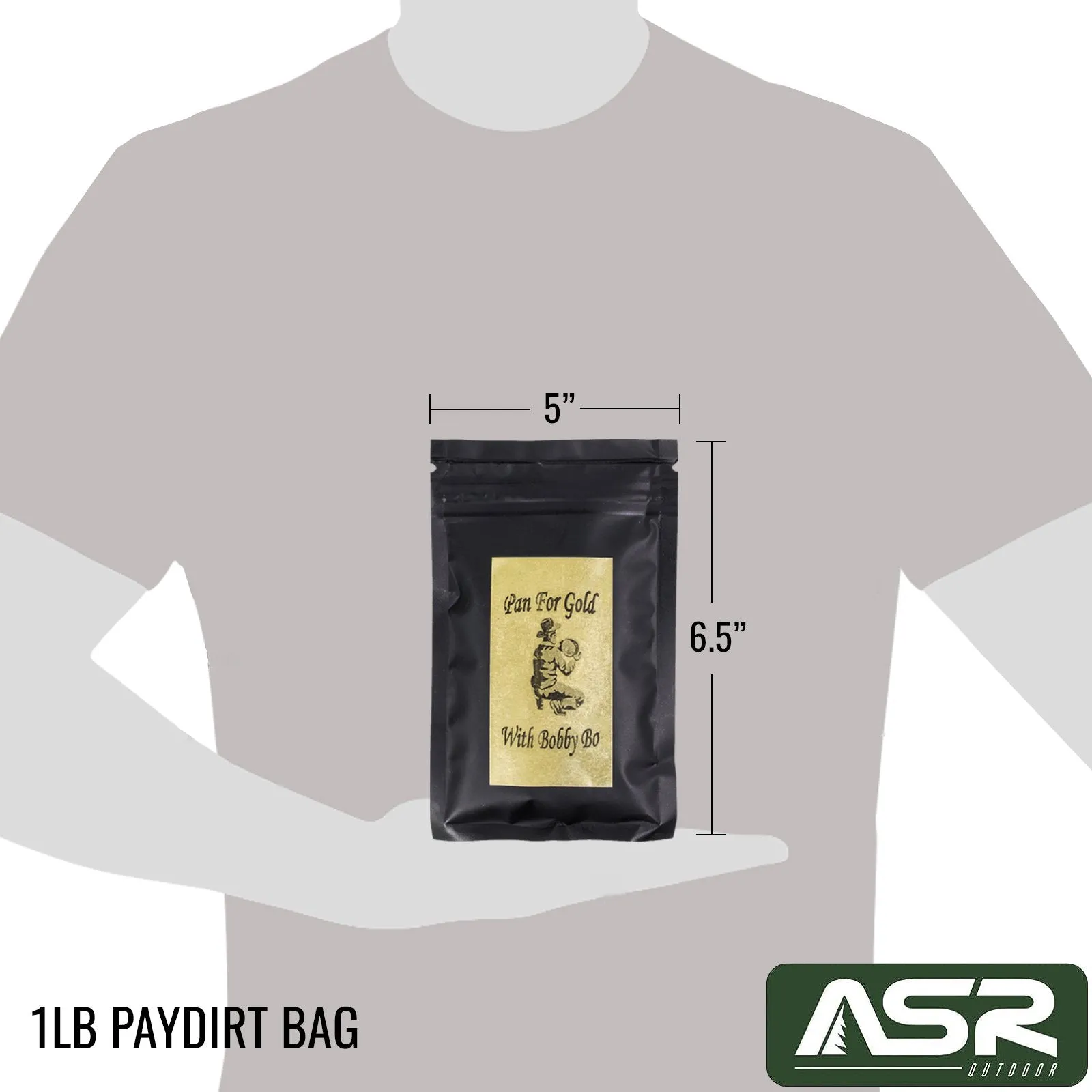 ASR Outdoor X Pan for Gold with Bobby Bo 3oz Beginner Paydirt Gold Panning Kit, 6pc