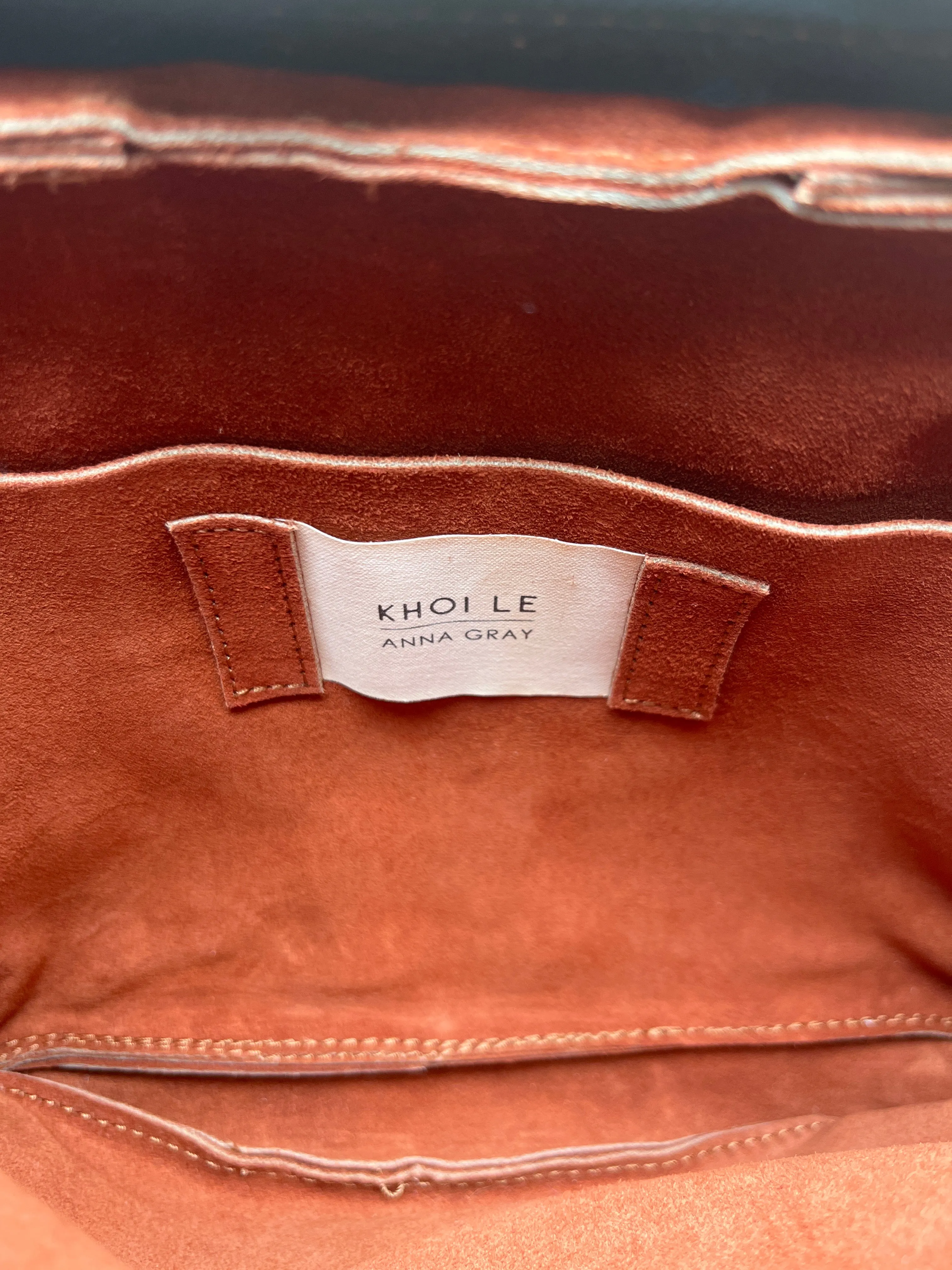 Auburn leather mini briefcase