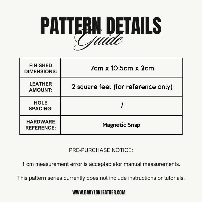 BABYLON™ DIY Leather Card Holder Pattern AAB-276