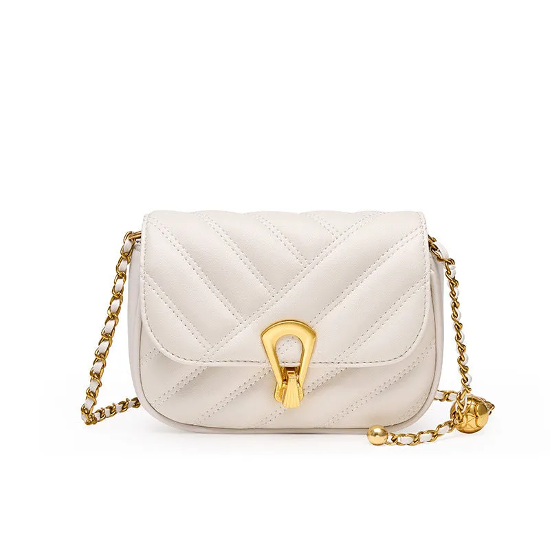Bag popular new bag women's bag chain messenger bag summer light luxury leather underarm bag mini bag