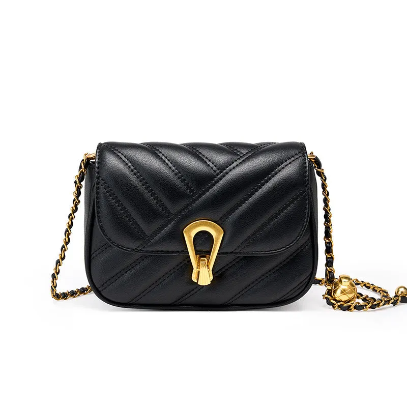 Bag popular new bag women's bag chain messenger bag summer light luxury leather underarm bag mini bag