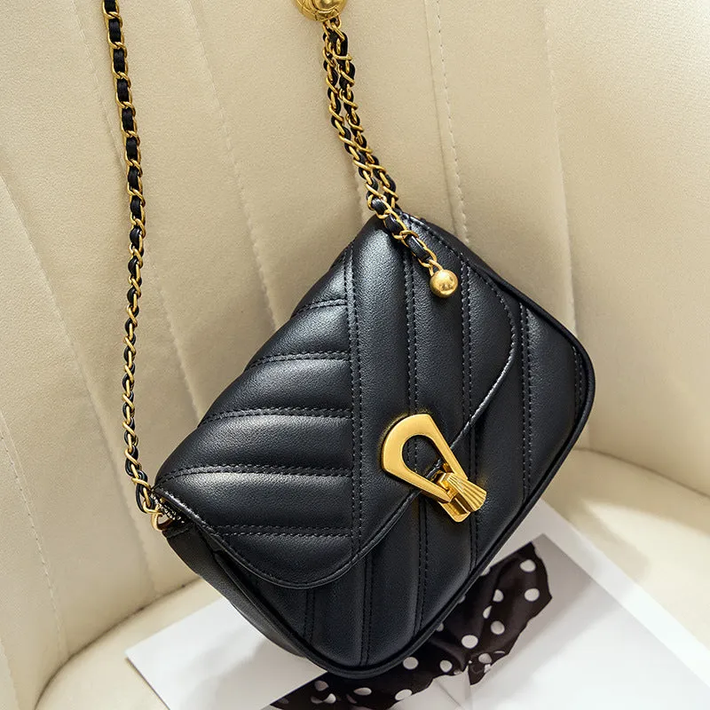 Bag popular new bag women's bag chain messenger bag summer light luxury leather underarm bag mini bag