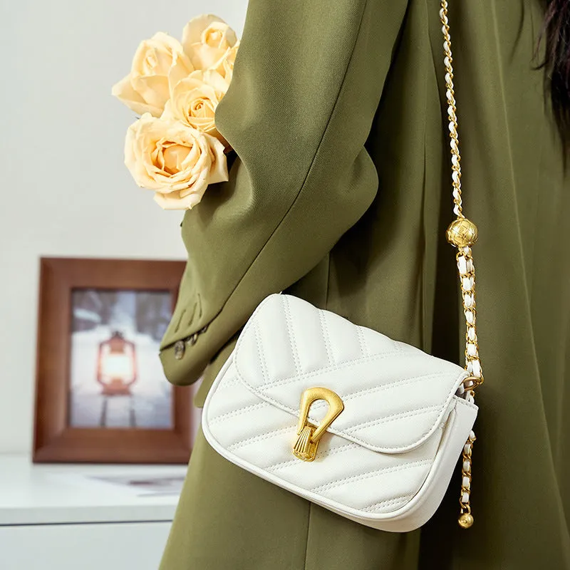 Bag popular new bag women's bag chain messenger bag summer light luxury leather underarm bag mini bag