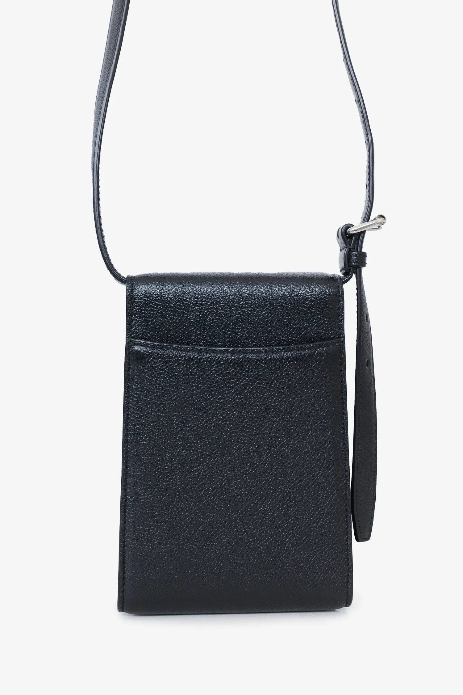 Balenciaga Black Leather Ghost Phone Holder Shoulder Bag