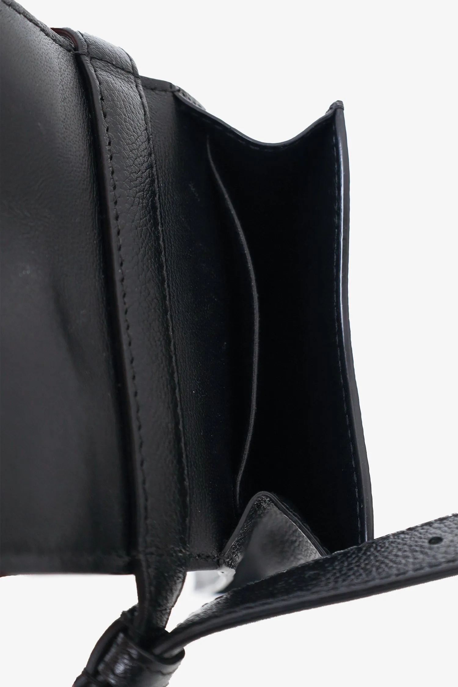 Balenciaga Black Leather Ghost Phone Holder Shoulder Bag