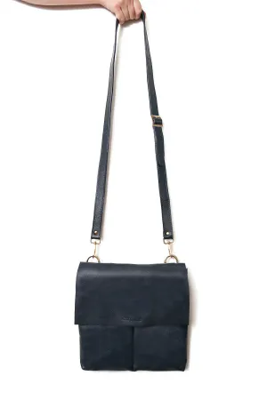 Barcelona Leather Handbag Navy Soft Leather-Pre Order