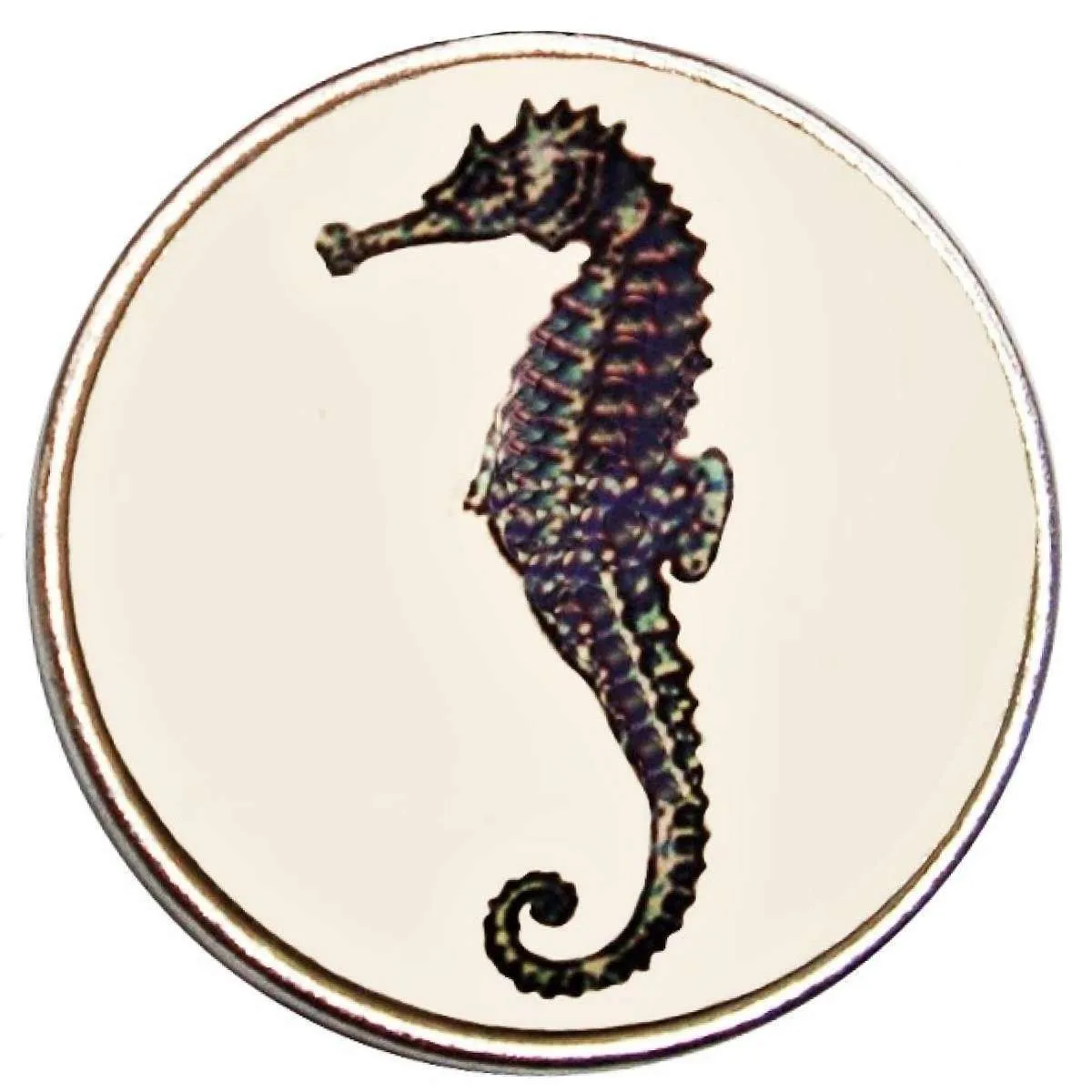 Bassin and Brown Seahorse Key Ring - White/Black