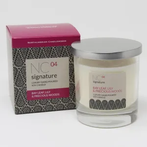 Bay Leaf, Lily & Precious Woods Candle in a Glass Jar