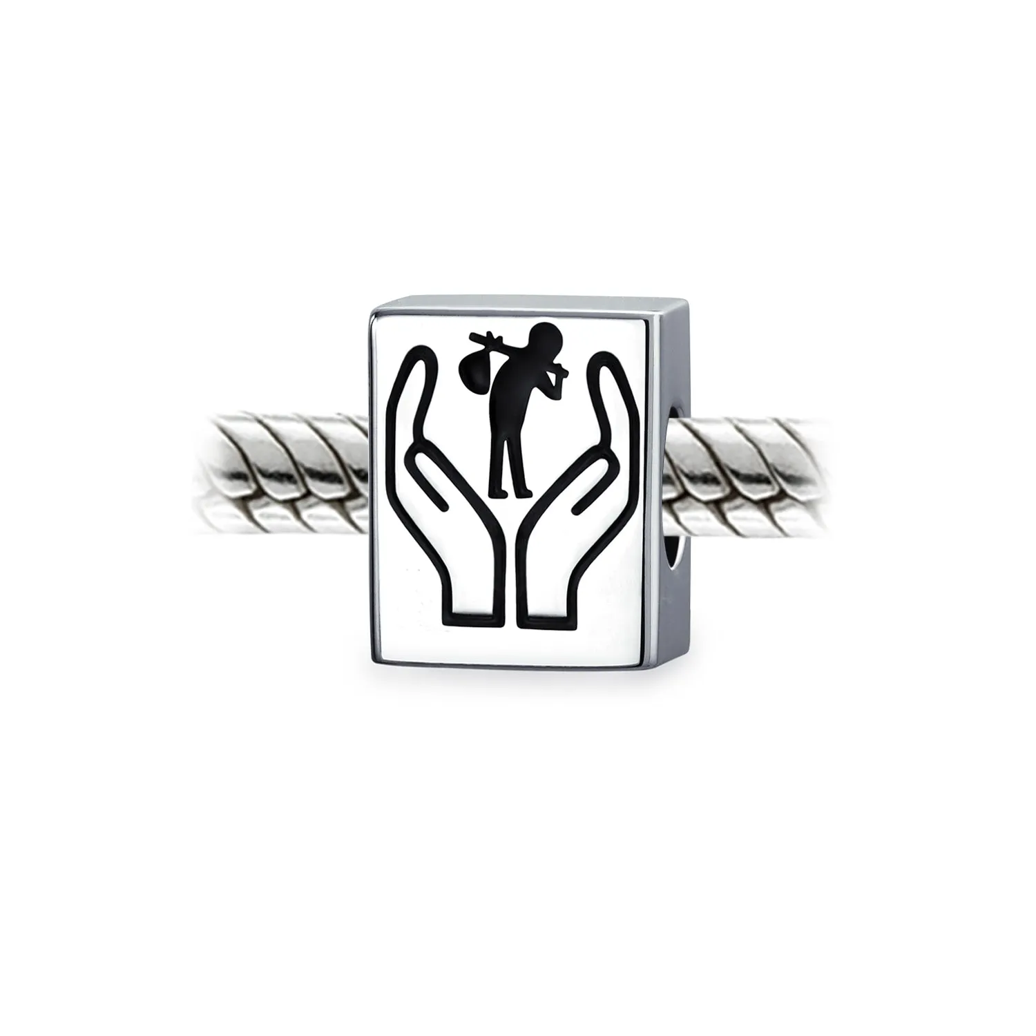 Bead Charm Solidarity Travel Diversity Immigrants Helping Hands Support Silver