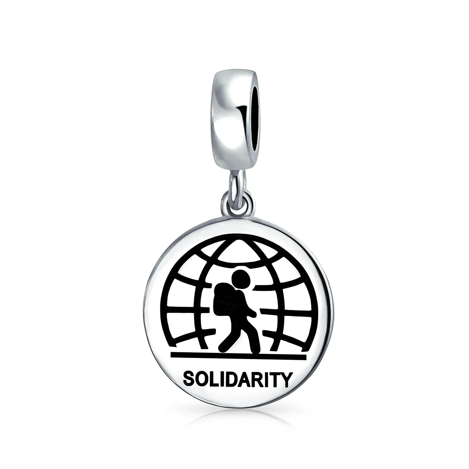 Bead Charm Solidarity Travel Diversity Immigrants Helping Hands Support Silver