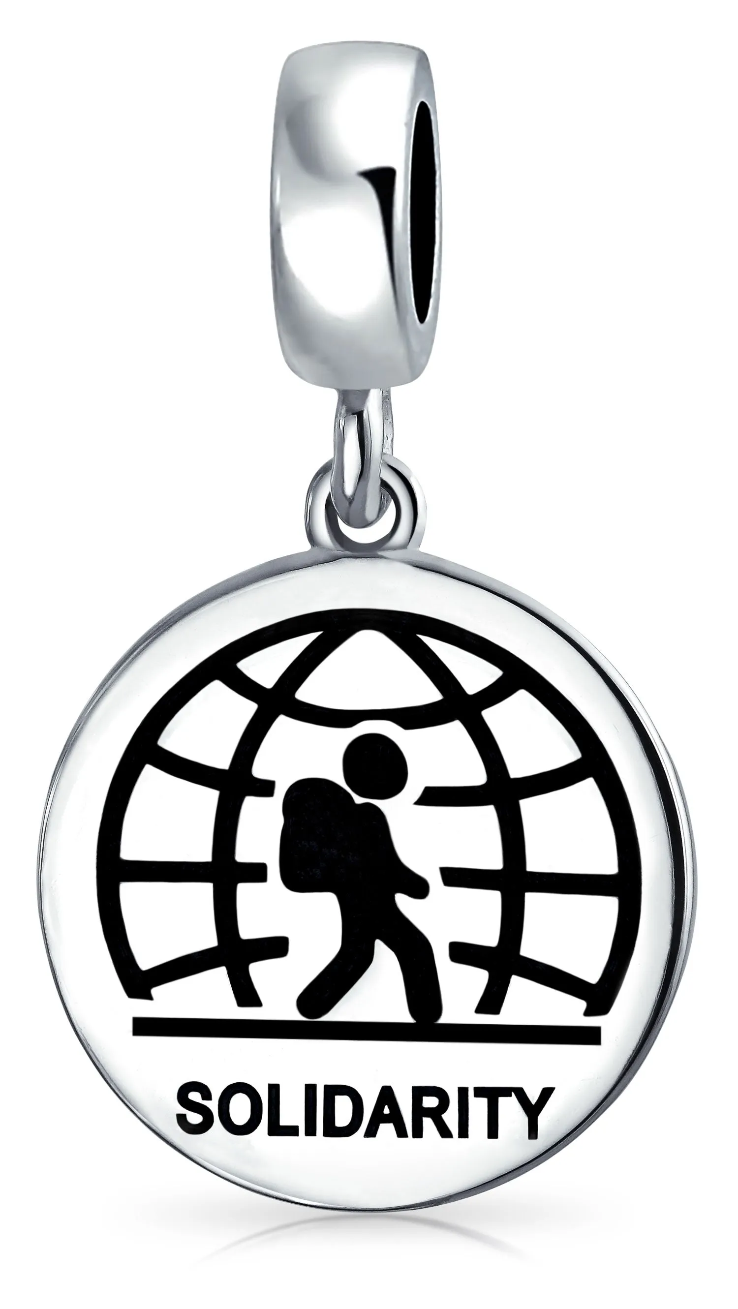 Bead Charm Solidarity Travel Diversity Immigrants Helping Hands Support Silver