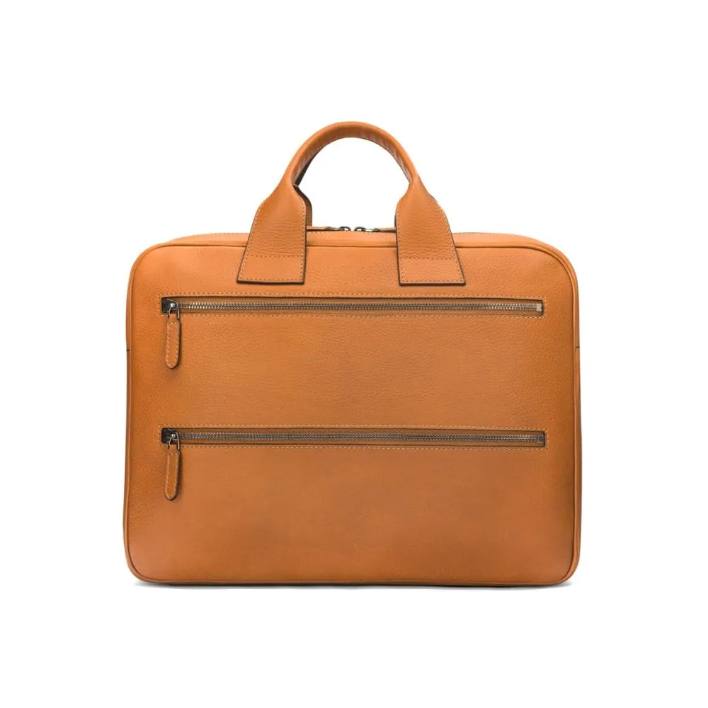 Belmont Leather 15" Laptop Briefcase - Tan