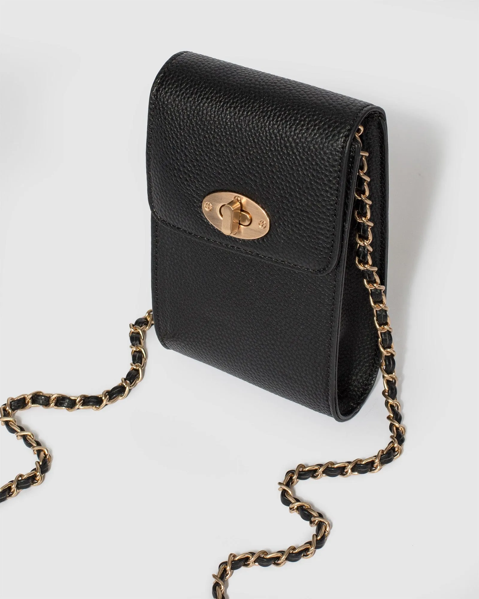 Black Koni Chain Phone Bag