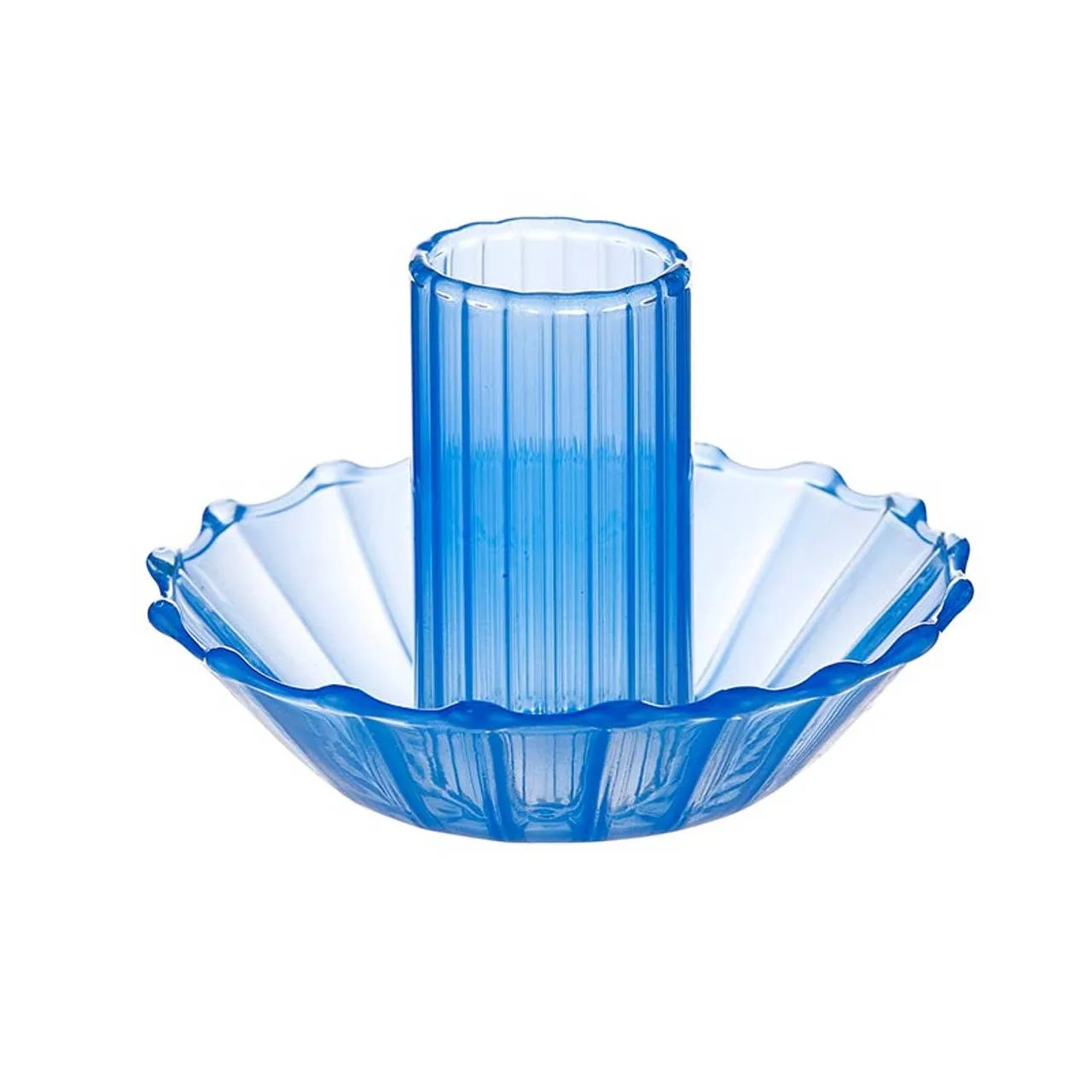 Blue Glass Candle Holder