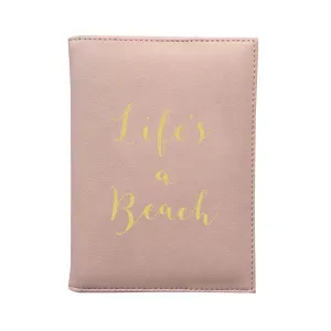 Bombay Duck - Life's A Beach - Soft Pink Passport Holder/Cover- Printed Faux Leather
