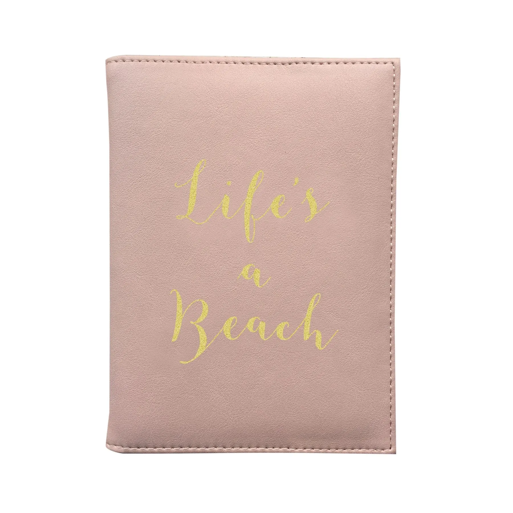 Bombay Duck - Life's A Beach - Soft Pink Passport Holder/Cover- Printed Faux Leather