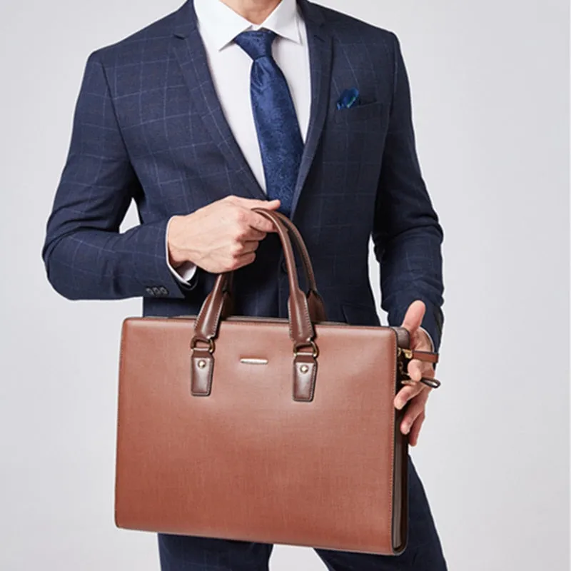 Bostanten Business Men Genuine Leather Briefcase Laptop 16 inch Men  Bag