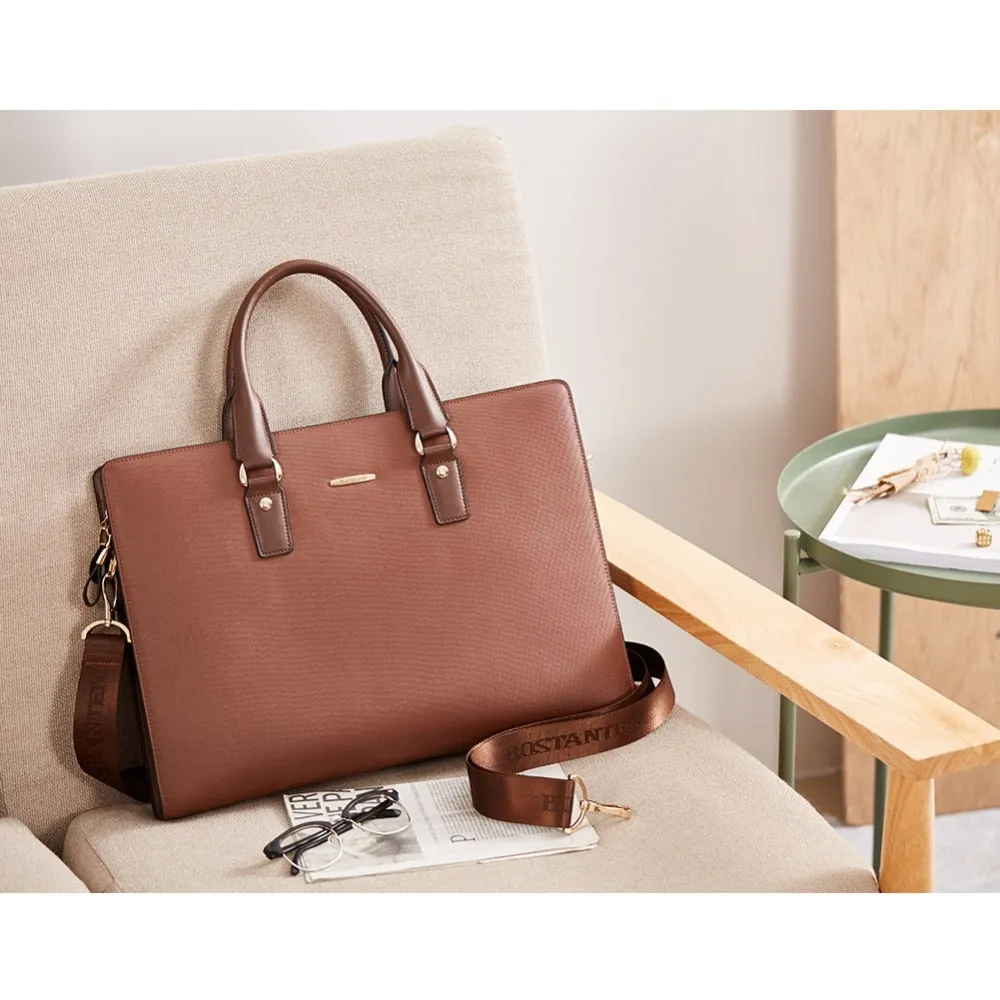 Bostanten Business Men Genuine Leather Briefcase Laptop 16 inch Men  Bag