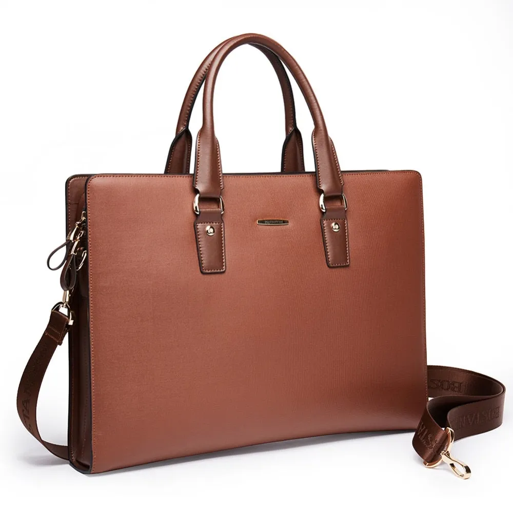 Bostanten Business Men Genuine Leather Briefcase Laptop 16 inch Men  Bag