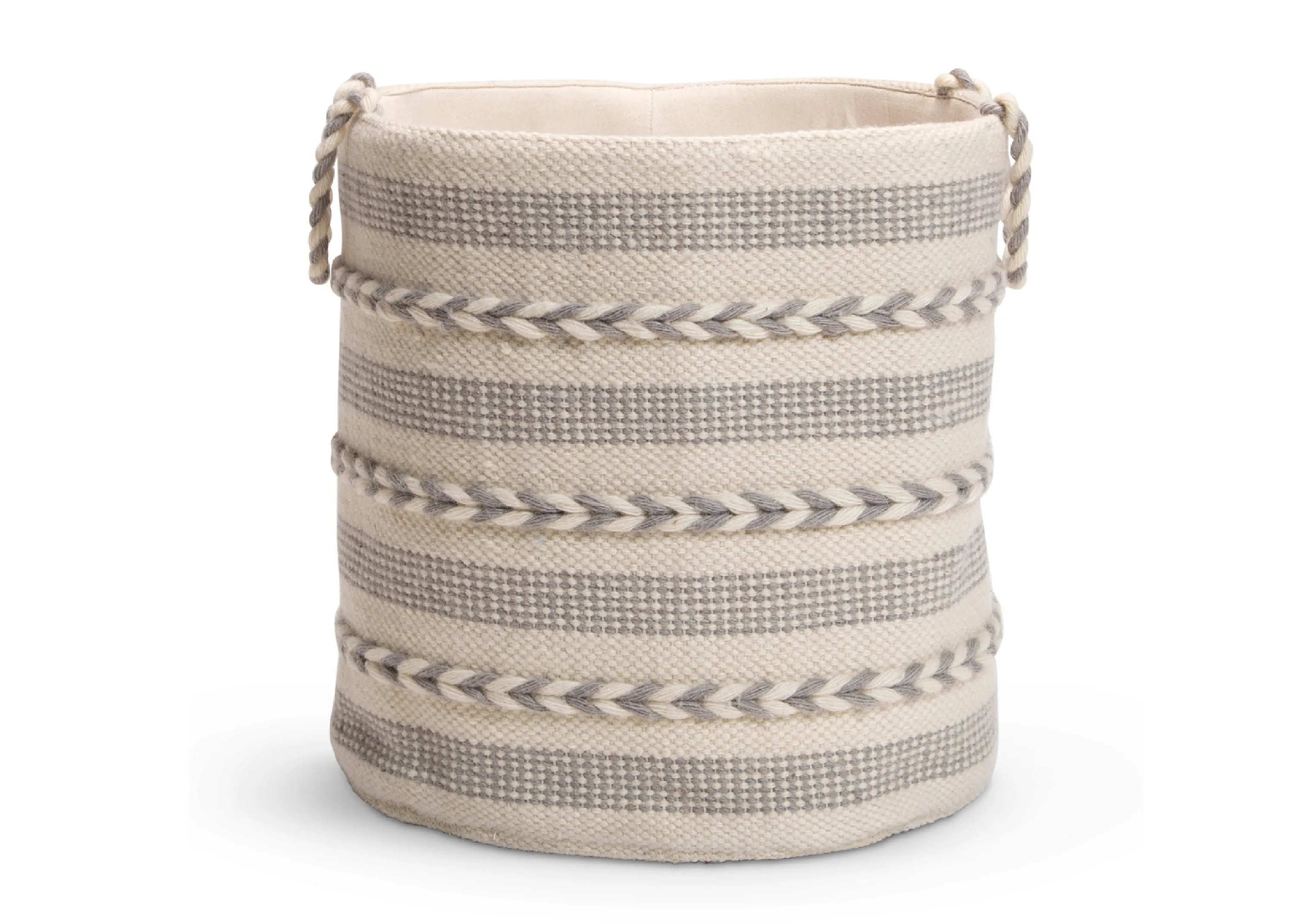 Braided Grey Handwoven Basket