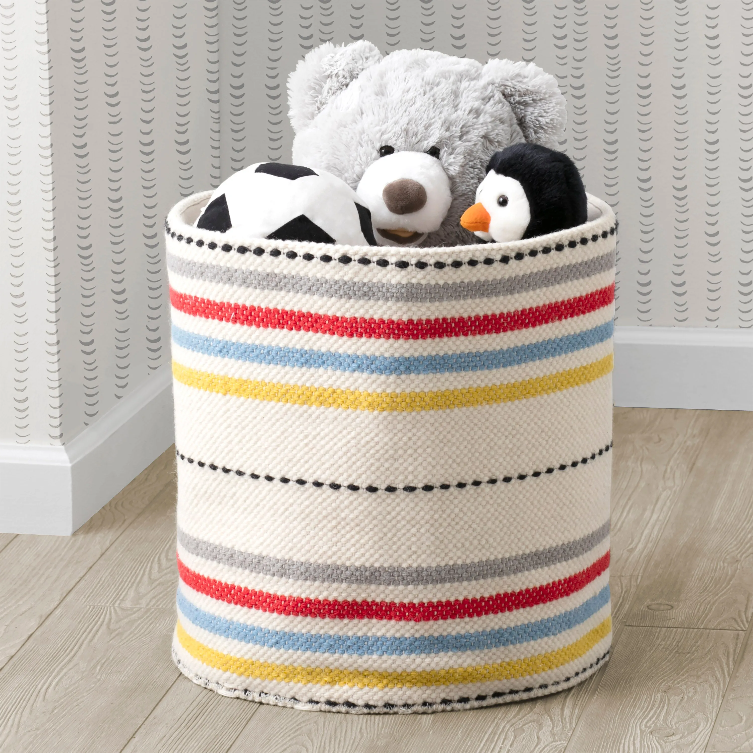 Bright Stripes Handwoven Basket