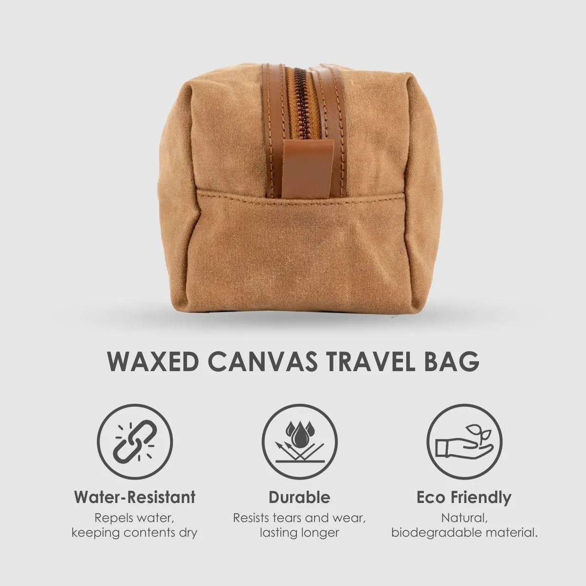 Brown Canvas Dopp Kit