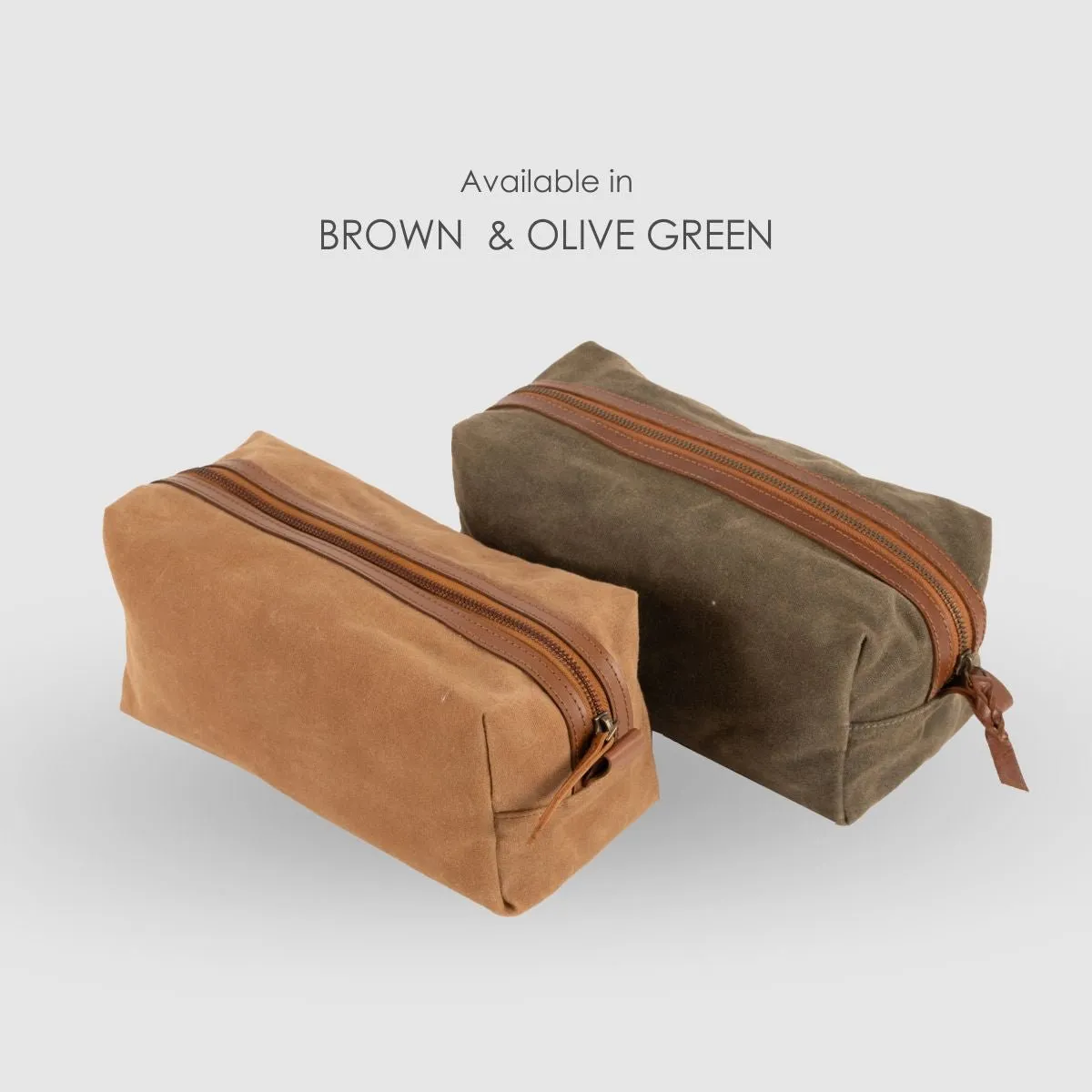 Brown Canvas Dopp Kit