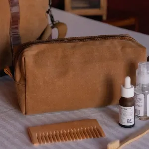 Brown Canvas Dopp Kit